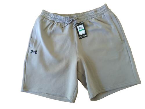 Neu Under Armour Sportstyle Fleece Shorts Khaki Loose Fit Shorts Herren Large NWT