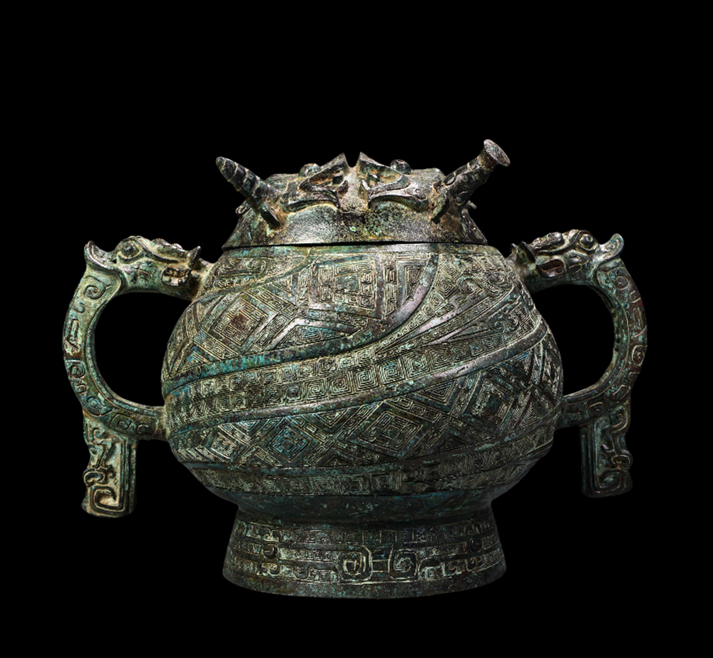 20CM Old Chinese Bronze Statue Ding Pot w/pattern N4329 | eBay