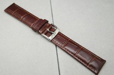 19mm OEM OMEGA Brown Leather Watch Strap with Silver Buckle