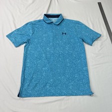 Under Armour Polo Shirt Mens Small Teal Blue ISO CHILL Breathable Performance