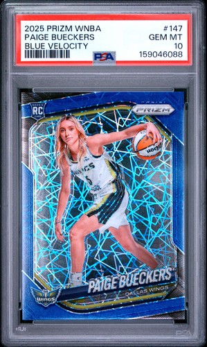 2025 PANINI PRIZM WNBA BLUE VELOCITY #147 PAIGE BUECKERS PSA 10
