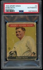 1933 Sport Kings #2 Babe Ruth PSA 0 Auth New York Yankees  (8204)