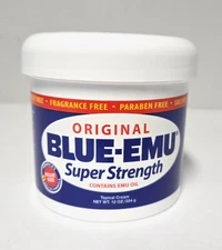 BLUE-EMU Super Strength Topical Cream 12 oz Fragrance FREE EMU OIL EXP 09/28 NEW