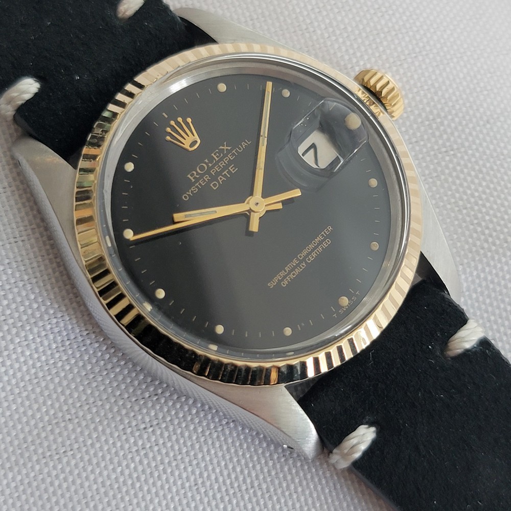Rolex Oyster Perpetual Date 1500 35mm 14k Gold SS 1970s Mens Automatic RA624B image 3