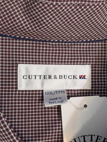 NEW Virginia Tech VT Mens 3XL Maroon Check Gingham Shirt Cutter Buck NWT $65 - Picture 2 of 10