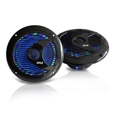 2 X 6.5'' Waterproof Marine Speakers W/Built-in Multi-Color LED Lights 150 Watt