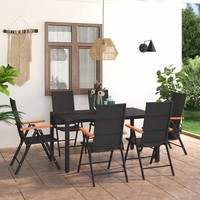 GartenmöBel 7-Tlg. Schwarz Braun Gartenset Gartengarnitur Sitzgruppe Vidaxl