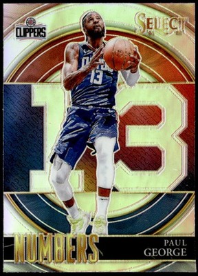 2021-22 Panini Select #23 Paul George Select Numbers Silver Prizms E1