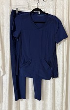 Scrub Star M Petite Stretch Navy Blue Scrub Set Straight