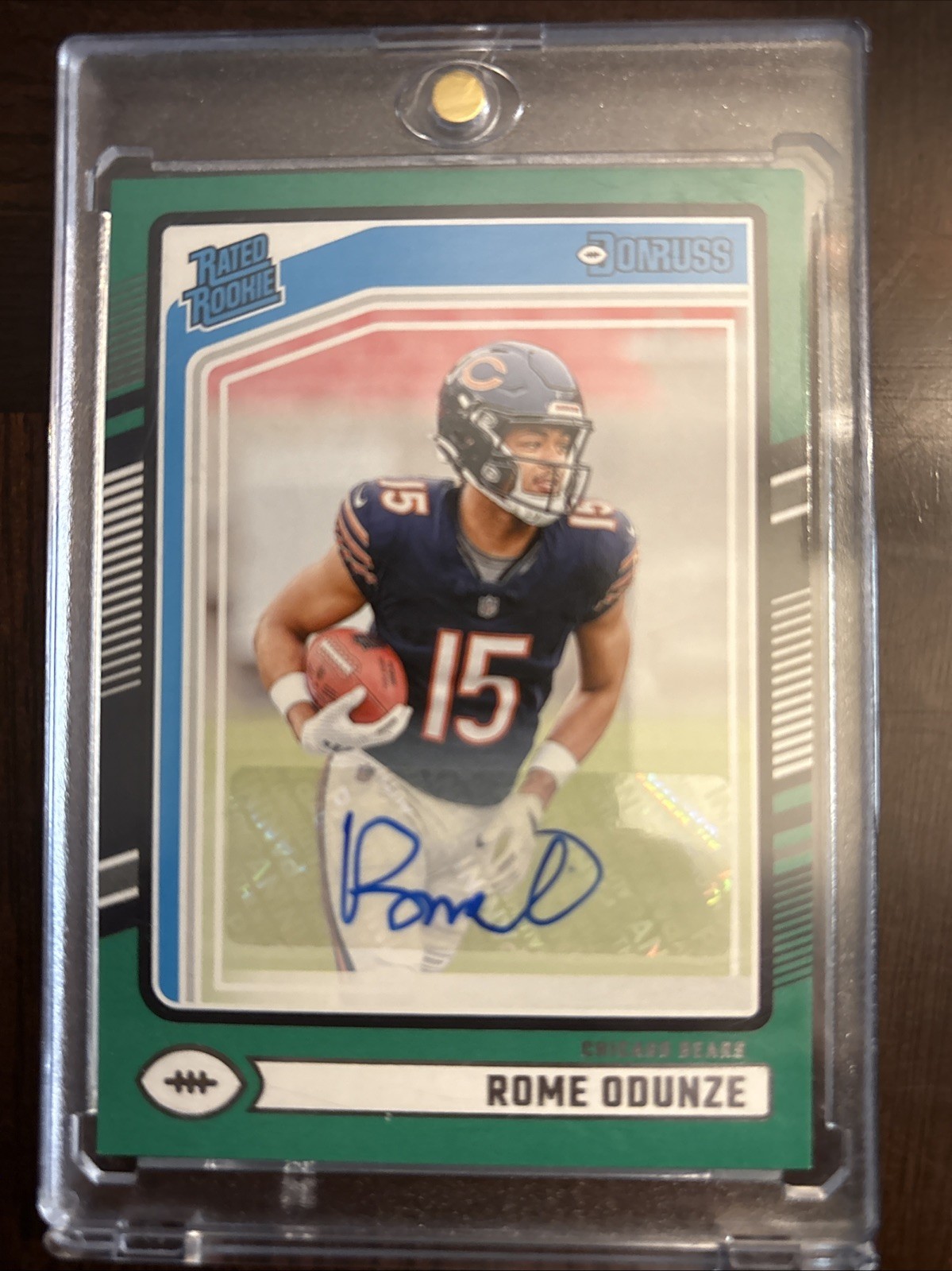 2024 Panini Donruss - Rated Rookie Rome Odunze #309 Green Autographs (AU, RC)