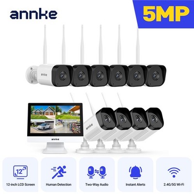 ANNKE Wireless 12  Monitor 5MP WIFI Security Camera System 2 Way Audio AI Detect