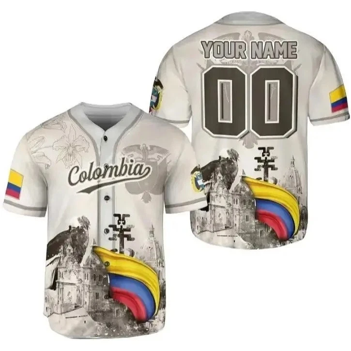 Personalized Colombia Baseball Jersey – Custom Unisex Shirt for All Ages