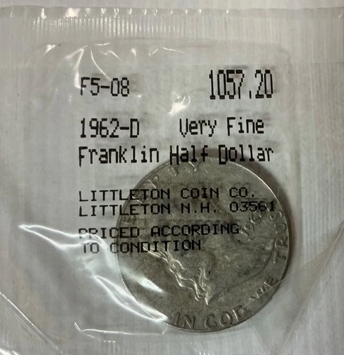 1962-D 50C Franklin Half Dollar- Littleton Coin Company Very Fine