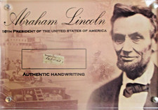 Abraham Lincoln JSA COA, Word From President Authentic Handwritten Word (Times)