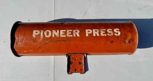 Vintage St Paul Dispatch Pioneer Press Minnesota Newspaper Tube Holder Round