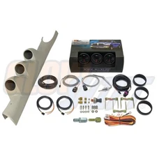 GlowShift B7 Boost EGT Fuel PSI Gauges + Taupe Pod for 03-09 Dodge Ram Cummins
