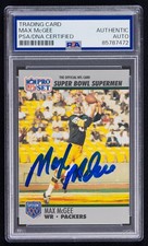 Max McGee Signed 1990-91 Pro Set Super Bowl XXV Silver Anniversary Card #47 -PSA