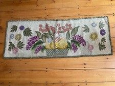Antique Floral Hooked Runner Rug