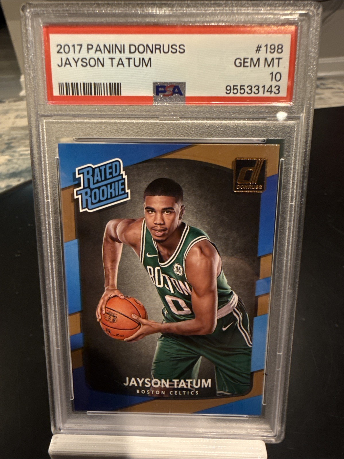JAYSON TATUM 2017-18 Panini Donruss Rated Rookie RC #198 - PSA 10 CELTICS
