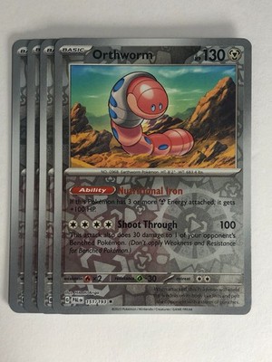 Pokemon TCG Paldea Evolved 4x Playset Reverse Holographic Orthworm 151/193 NM