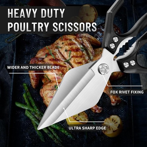 Dream Reach Kitchen Scissors for Food Heavy Duty Poultry Shears with Black - Afbeelding 3 van 6