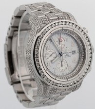 Breitling Super Avenger DIAMOND Chronograph 48mm Steel Watch A13370 BOX 4
