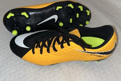Nike HYPERVENOM PHADE III FG Men s Soccer Cleats Black/Orange Size 9 NEYMAR