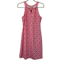 Jude Connally Lisa Halter Dress Sleeveless Keyhole Small Geomtric Retro Beach