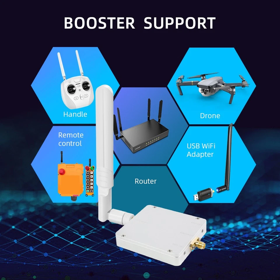 4W WiFi Antenna Booster 2.4GHz 5.8GHz Wireless Signal Range Amplifier Extender - Image 3 of 4