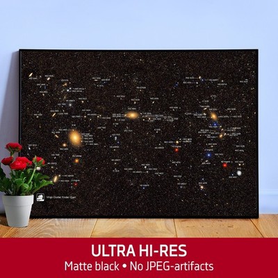 Vera C. Rubin Observatory Poster   Virgo Cluster Finder Chart. Space Wall Art