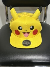 Pokemon Pikachu 3D Ears Cap Adjustable Youth Adult Snapback Hat Nintendo New