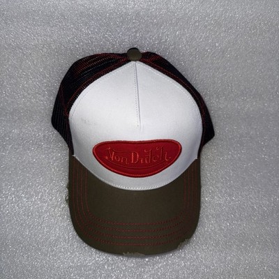 Von Dutch Y2K Retro Distressed Black Red White SnapBack Baseball