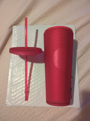 New Starbucks Hot Pink Matte Studded Tumbler Venti 24oz Cold Cup - Picture 5 of 6