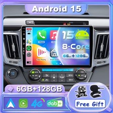DAB+ GPS Für Toyota RAV4 2013-2018 Autoradio CarPlay Android 15 Navi AUX QLED 4G