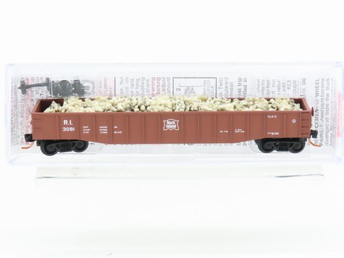 Microtrenes escala N MTL 10500510 RI Rock Island 50' góndola #3091 con carga de cantera | Condition: Used