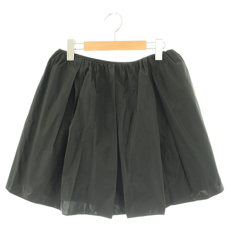 Carven Womens Black Mini Skirt Size 36 with Gathered Detail Back Zipper Lined