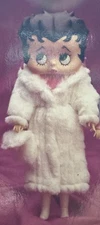 Betty Boop Fashion Doll White Fur Coat Red Dress Purse Poseable 1986 Marty Toy