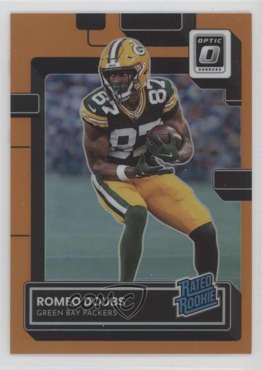 2022 Panini Donruss Optic Rated Rookie Orange Prizm /199 Romeo Doubs #235 13c1