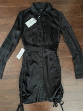 NWT Bardot Sui Black Shirt Dress, Size XS