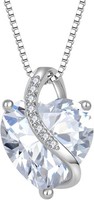 Halskette Herz Silber 925 Mit 3A Zirkonia AnhäNger Schmuck FüR Damen Frauen