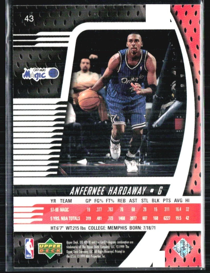 1998-99 Upper Deck Ionix - Anfernee Hardaway #43 - Image 2 of 2