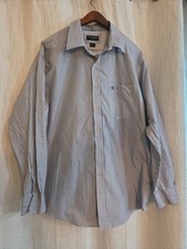 Ariat Pro Series Shirt White Blue Striped Button Up Long Sleeve Size XL