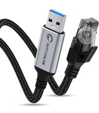 USB to Ethernet Cable 5 FT, USB 3.0 A to RJ45 Male Nylon Adapters, Gigabit Di...