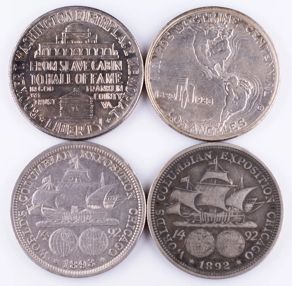 1892 1893 1923 1951 Commemorative Half Dollars x4 Columbian Booker 50c Silver  - Image 4 of 4