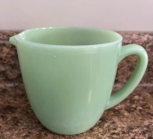 Fire King Jadeite Green Milk Glass Gravy Milk Pitcher Handle