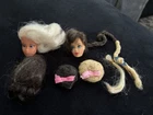 Vintage Mod Barbie Hair Fair Lot Heads Brunette Accessories w/ Extra Head A2