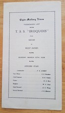 IROUQOIS 1936 PASSENGER LIST(Clyde Mallory)