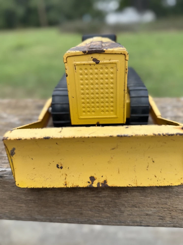 Bulldozer Big Caterpillar de colección de nylint en juguete de acero prensado amarillo años 60 Foto 2 de 4