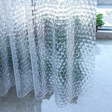 3D Water Cube Clear Bathroom Shower Curtain 70x78in PEVA Waterproof Isolation
