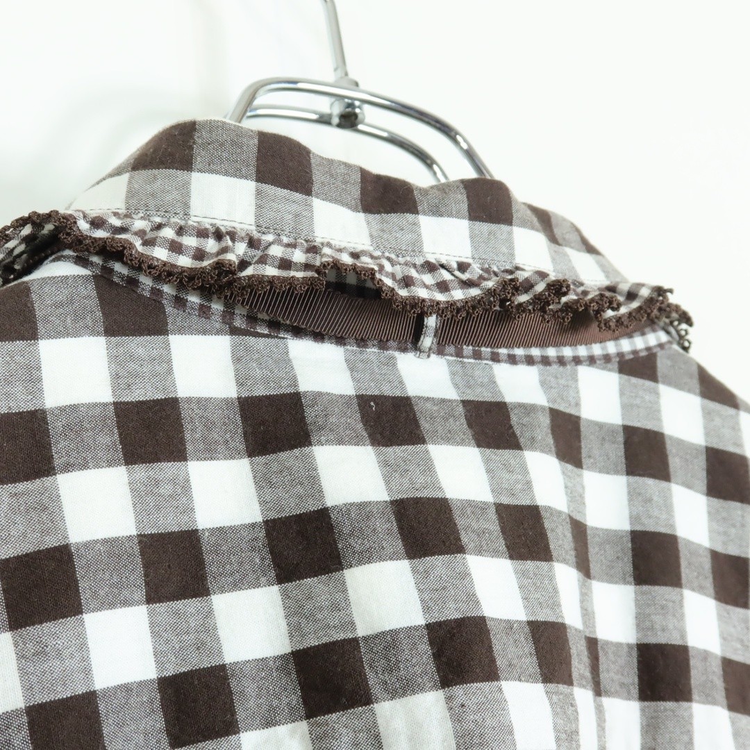 Pink HouseGingham Patchwork Tiered Ruffle Blouse … - image 8